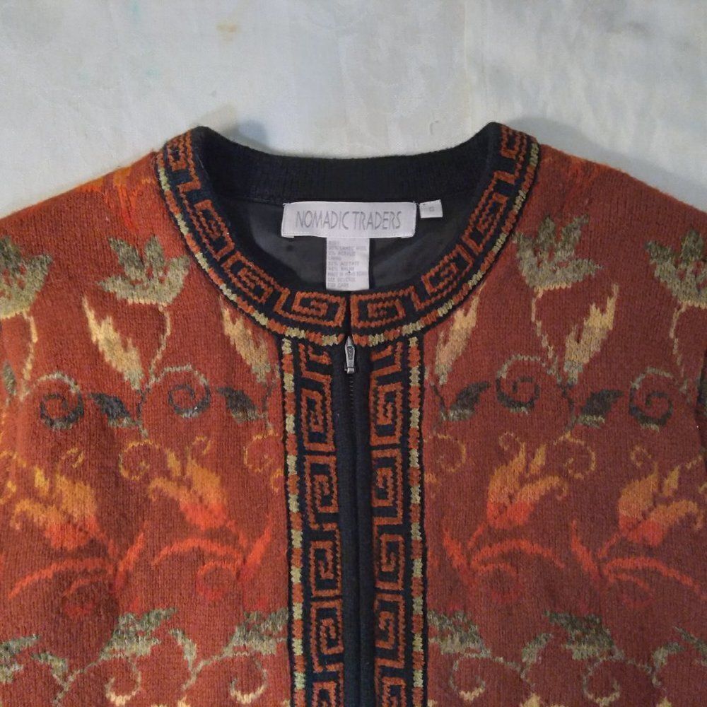 VTG Nomadic Traders Wool Floral Pattern Sweater - Picture 2 of 6
